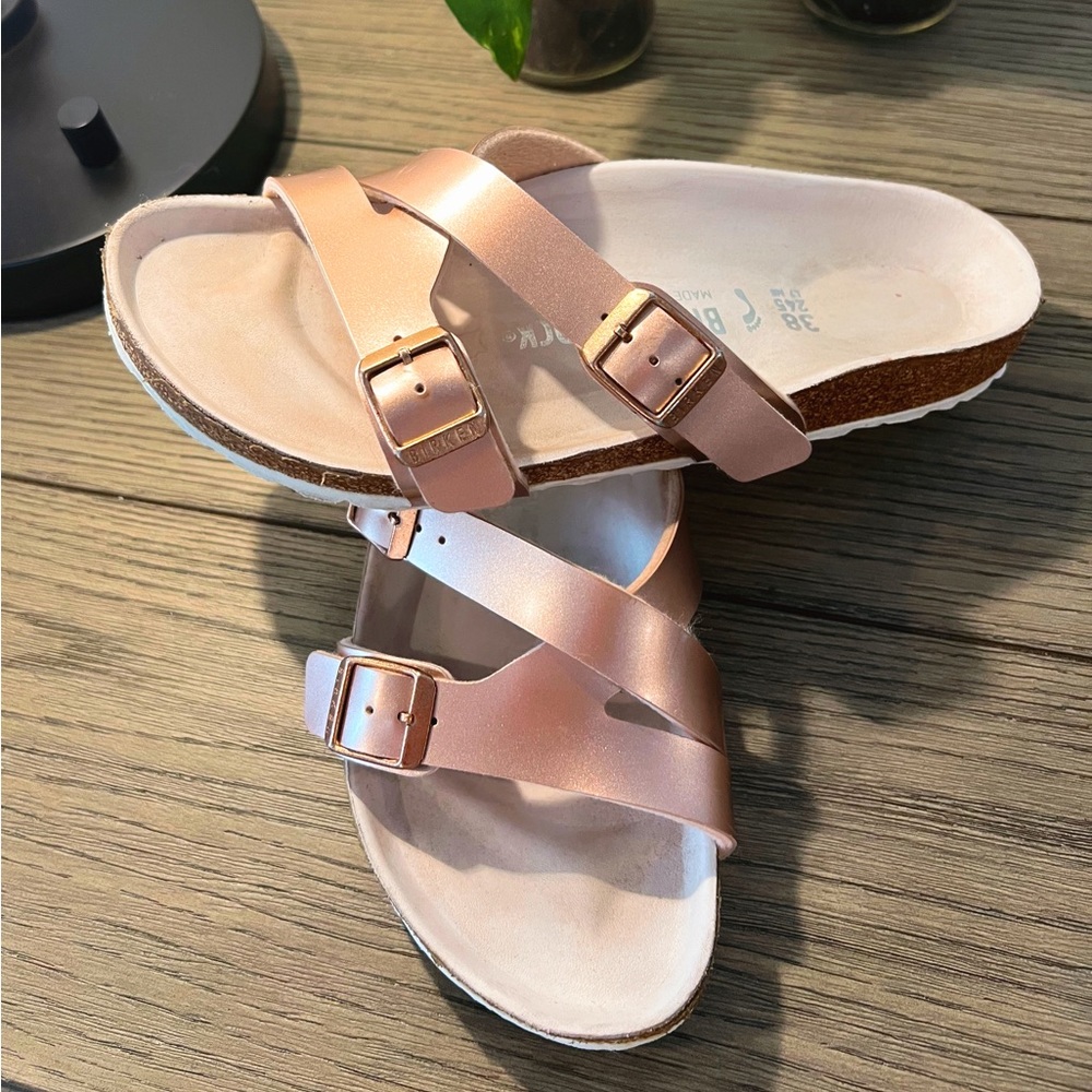 Birkenstock Rose Gold Yao Balance Women's Sandals, Size 38, Narrow. - Picture 8 of 16